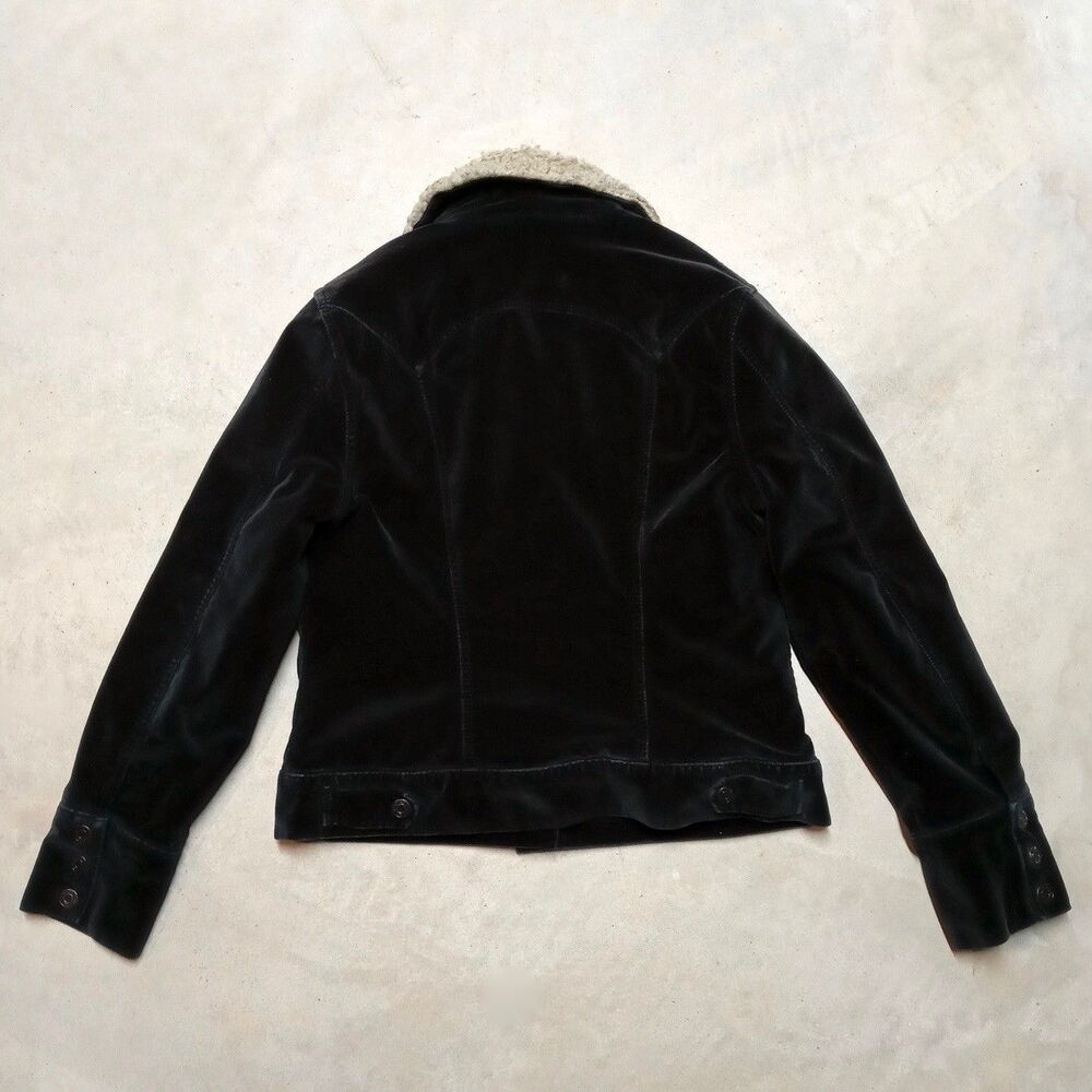 GAP Women’s Insulated Sherpa Lined Trucker Velour Y2K Jacket Size MEDIUM - Picture 4 of 8